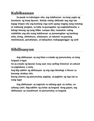 ano ang kahulugan ng kabihasnan at sibilisasyon tagalog|Pagkakaiba Ng Kabihasnan At Sibilisasyon – Kahulugan At .